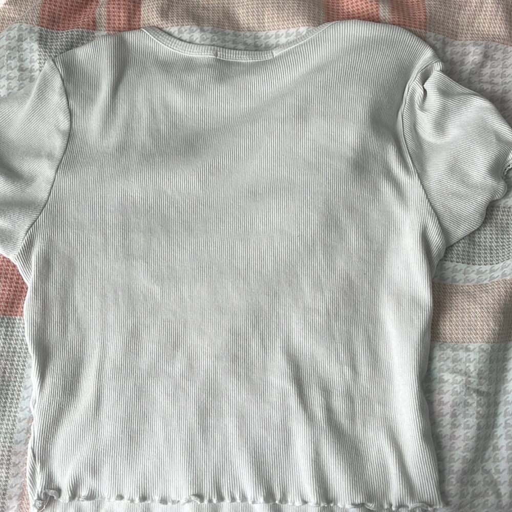 White Ribbed Crop Top - Picture 3 of 3
